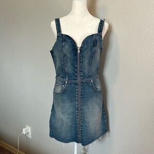 Boyish Emery Full Zip Sweetheart Neckline Denim Dress Size Small NWT
